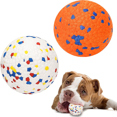 Dog Balls for Aggressive Chewers, Indestructible Bouncy Floating Balls for Training Dog Catch and Fetch, Sturdy Solid Tennis Ball Toys for Large M...