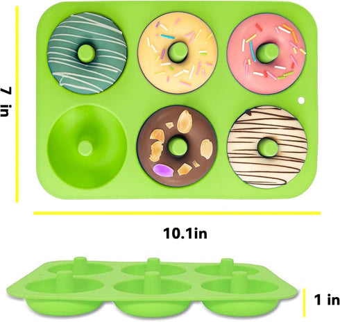 6 Cavity Mold Doughnuts, Baking Pan, Non-Stick, Dishwasher Safe, Heat Resistant and Microwave Safe-Making the perfect donut (3-Pack)...
