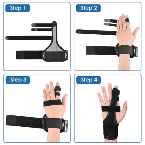 Full Trigger Finger Splint - Hand and Wrist Brace Support for Sprains, Pain Relief, Arthritis, Tendonitis, Fractured Finger - Adjustable Locking S...