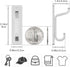 Adhesive Coat Hooks, Extra Sticky 10LB (Max), Waterproof Metal Hook for Hanging Towels, Wreath, Purse, Hat, Cloth, Wall Mounted Hanger for Shower ...