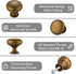 5-Pack Antique Brass Cabinet Knobs, Vintage Round Drawer Knobs for Kitchen Cupboards Dressers, Unique Home Improvement Hardware...