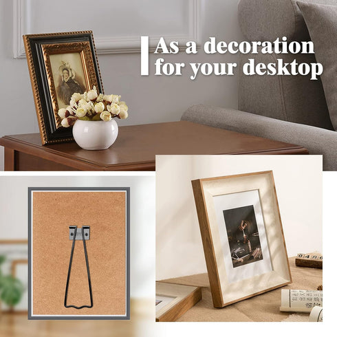 5 Pcs Easel Back, 4.39” Iron Picture Frame Easel Back, Photo Frame Easel Back Stand with Screws & Screwdriver (Black)...