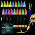 FansArriche Glow in the Dark Fabric Paints, 18 Colors x 20 ml 3D Waterproof Acrylic Textile Paint Markers, Glow in Dark Paint Pen, DIY Neon Fabric...