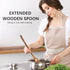 3PCS Large Wooden Spoons for Cooking, 13Inch Extra Long Handle Wooden Ladles for Eating Pasta Mixing Stirring Tasting Baking, Bulk Spoons for Serv...