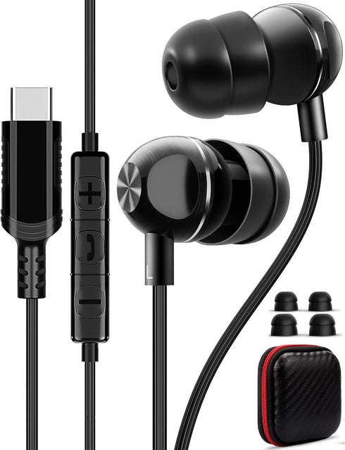 USB C Headphone for Samsung A53 S54 S22 S23 S21 S20 FE Wired Earbuds Magnetic in-Ear Type C Earphone with Microphone Stereo Noise Canceling for Ga...