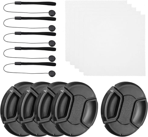 PATIKIL 67mm Lens Cap Set, 5Pack Sides Pinch Snap Camera Lens Cover for Front Len Suitable for 67mm Thread Universal DSLR Lenses for Nikon, for Fu...
