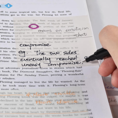 BAYTORY 1610 Sheets Transparent Sticky Notes with Highlighter Tape, Clear Waterproof 3 x 3 inch See Through Memo Pad, Self-Adhesive Translucent Wr...