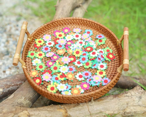 100 Pcs Handmade Mulberry Paper Flowers 25x25mm Scrapbook Craft Card, DIY Craft, Bouquets, Decorations, Greeting Cards, Craft Projects (10 Colors)...
