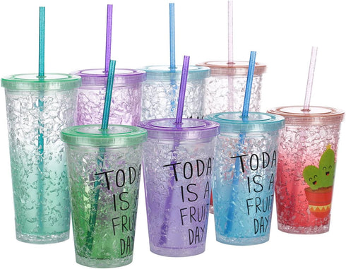 Dakoufish 12 Piece 12 Inch Glitter Sparkle Reusable Straws Made Of Food Grade Hard Thick Tritan Material Plus One Cleaning Brush (12inch,6color)...