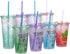 Dakoufish 12 Piece 12 Inch Glitter Sparkle Reusable Straws Made Of Food Grade Hard Thick Tritan Material Plus One Cleaning Brush (12inch,6color)...