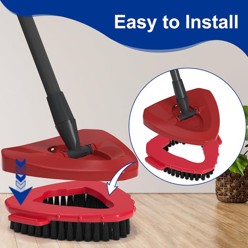 Spin Mop Replacement Head Scrub Brush for Ocedar EasyWring 1 Tank System, Triangle Scrubber Mop Head Shower Floor Scrubber Hard Bristle Cleaning B...