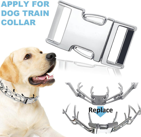 Dog Collar Buckle, Fastener Stainless Steel Buckle for Small Medium Large Dogs Collar Steel Chrome Plated No Pull Dog Collar Fastener (M:3.0mm, Ar...