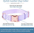 Dog Collar and Leash Set.Soft and Easy to clean vegan Leather with Rose Gold Metal Buckle for Small Medium Large Dogs (Light Purple, M(13.8"-19.7"...