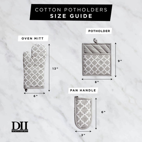 DII Lattice Basics Collection Kitchen Essentials, Oven Mitt & Potholder Set, Nautical Blue, 2, Piece...