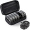 AUVON Canvas Bag Travel Pill Organizer 2 Times a Day, Large AM/PM Weekly Pill Box 7 Day Pill Case with Portable Black Zipper Cloth Bag for Holding...