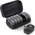 AUVON Canvas Bag Travel Pill Organizer 2 Times a Day, Large AM/PM Weekly Pill Box 7 Day Pill Case with Portable Black Zipper Cloth Bag for Holding...