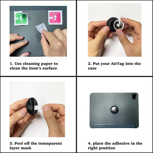 Xmada Self-Adhesive Silicone AirTag Case - 2 PCS Lightweight Sticky Case Stick On Remotes, Electronic Devices Compatible with The Apple AirTag 202...