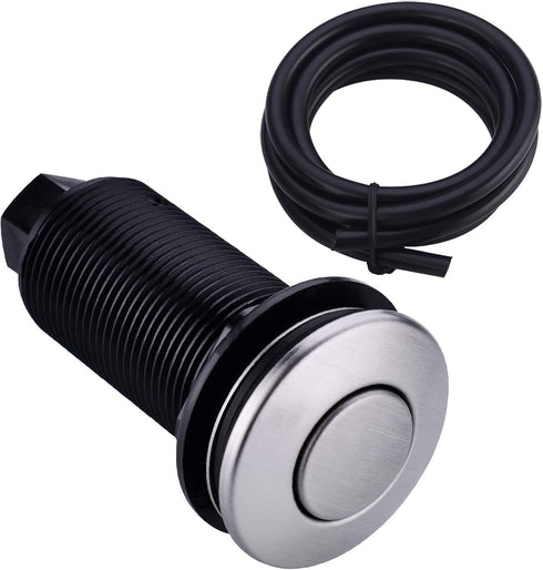 Sink Top Garbage Disposal Air Switch Button with Air Hose, Brushed Nickel Long Button...