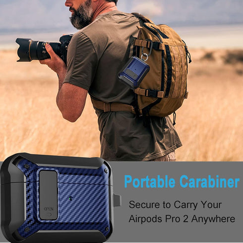 Airpods Pro Case Cover for Men Lock with Cleaner kit, Military Armor Series Full-Body AirPod Pro Case with Keychain Cool Air Pod Pro Shockproof Pr...