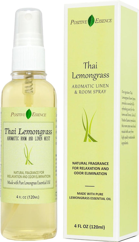 Thai Lemongrass Linen and Room Spray, Natural Air Freshener Made with Pure Lemongrass Essential Oil, Bathroom Air Freshener or Calming Pillow Spra...