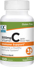 Quality Choice 500 mg Vitamin C with Rose Hip Supplement Immune System Health Tablets 100 Count Bottles...