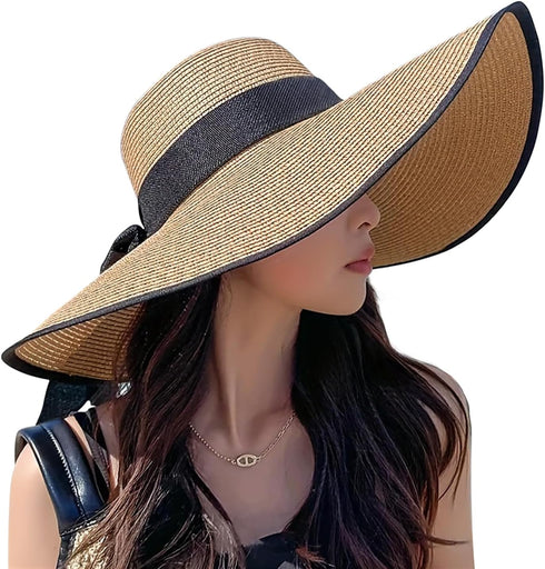 Beach Hats for Women, Wide Brim Sun Straw Hat for Women, Sun Hat UPF 50+ UV Protection...