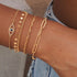 Dremmy Studios Gold Bracelet for Women 18K Gold Plated Dainty Paperclip Cubic Zirconia Disc Coin Star Cable Satellite Bead Pearl Simple Boho Minim...