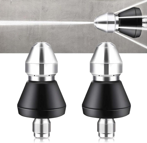 2 Pack Sewer Cleaning Tool High-Pressure Nozzle,Jetter Nozzle for Pressure Washer,Pipe Unclogger Nozzle,Sewer Cleaning Tool-Sewer Cleaning Tool Hi...