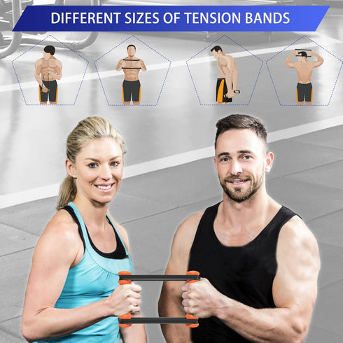 Rip Stick Efficient Upper Body Workout Equipment,Rip Muscle Workout Stick, Adjustable Resistance Bands with Wooden Handles, Portable Exercise Equi...