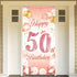 DPKOW Rose Gold 50th Birthday Banner - Backdrop, Wall & Garden Decoration, 185 x 90cm Fabric...