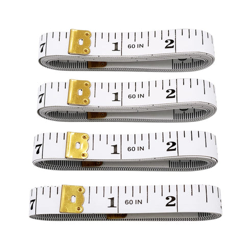 4 Pack Soft Tape Measure Double Scale 60-inch/150cm, Fabric Craft Tape Measure & Medical Body Measurement, Sewing Flexible Vinyl Ruler & Measuring...