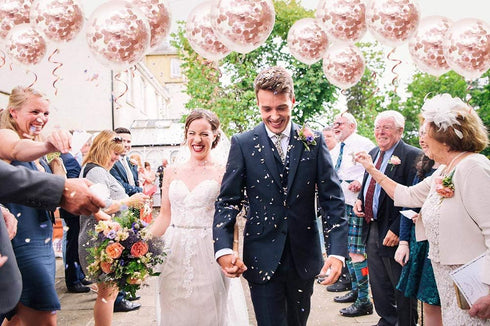 Rose Gold Confetti Latex Balloons, 50pcs 12 Inch Party Balloons for Bridal Shower Wedding Birthday Engagement Decoration...