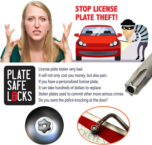 Aootf Front License Plate Bracket- Universal Bumper Mounting Kit, Car Tag Holder Adapter & Black Aluminum Plate Cover, Anti-Theft Lock Screw Bolt ...