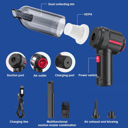 LAMONKE Handheld Vacuum Cordless, 9000Pa High Power Car Vacuum Rechargeable, 3 in 1 Portable Vacuum Cleaner with Multi-nozzles Floor Brush, Mini V...