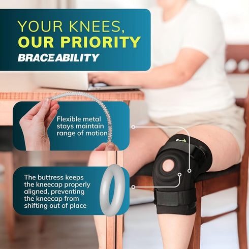 BraceAbility Bariatric Knee Brace for Large Legs - Plus Size Knee Brace with Side Stabilizers for Big Men or Women, Arthritis, Patellar Tendonitis...