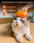 Pumpkin Cat Brush with Release Button, Awpland Pumpkin Shape Dog Self Cleaning Hair Brush, Deep Cleaning Dog Grooming Supplies for Long or Short H...