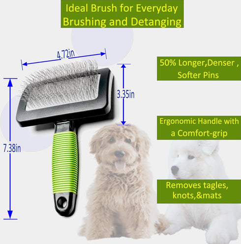Slicker Brush for Golden Doodle, Dog Hair Brush for Grooming Large Pet Hair, Poodle Labradoodle Bernedoodle Dog Long Pin Slicker Brush (LONG)...