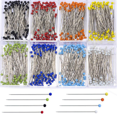 Sewing Pins 800 PCS Straight Quilting Pins 1.6 in Glass Ball Head Pins for Fabric Crafting...