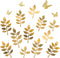 Paper Leaves Set Decor Flower Golden Decorations for Decals Family Tree Photo Wall Crafts Leaf Glitter Butterfly Baby Shower Backdrop Nursery 16pc...