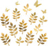 Paper Leaves Set Decor Flower Golden Decorations for Decals Family Tree Photo Wall Crafts Leaf Glitter Butterfly Baby Shower Backdrop Nursery 16pc...