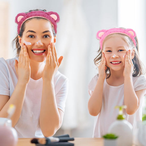 WHAVEL 2PCS Spa Headband, Cute Bear Ears Headband Makeup Skincare Headbands Face Wash Headband (Pink, Rose)...