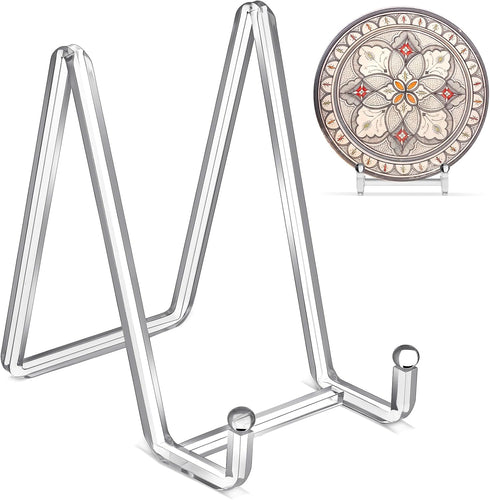 Plate Stands for Display 6 Inch Clear Acrylic Square Holder Stand Picture Frame Stand Holder Easel for Book, Decorative Plate, Plaque, Photo, Plat...