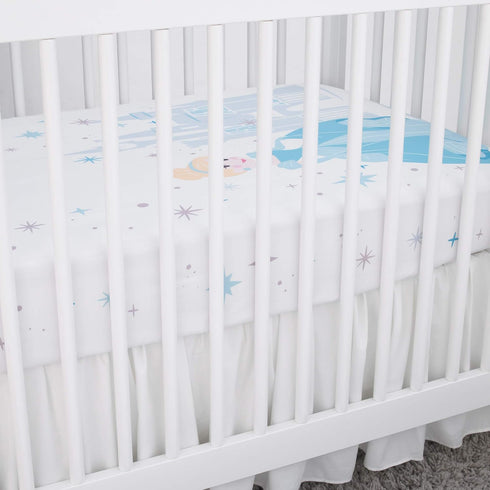 Disney Princess Cinderella - Light Blue and White Photo Op Fitted Crib Sheet...
