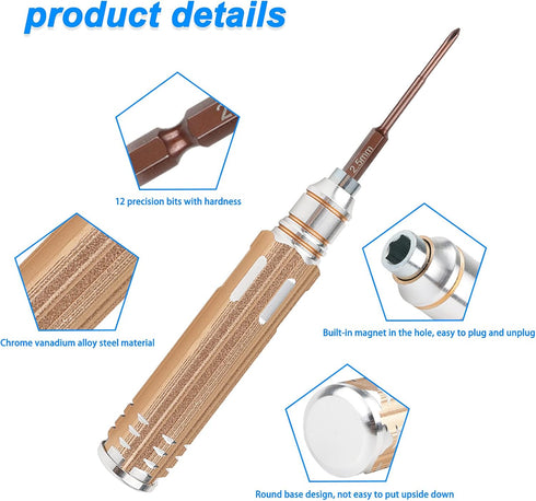 Mini Electronic Screwdriver Set, 12 in 1 Small Precision Screwdriver Set Magnetic Repair Tool Bit Kit Electronics Driver Kit for Phone Watch Lapto...