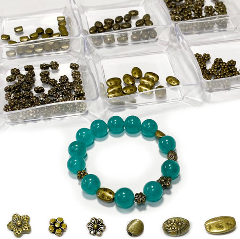 Heather's cf Brass Spacer Beads for Jewelry Making Supplies Flat Bead Findings Small Seed Beads for Necklace Earring Bead Bracelet Making kit Bulk...