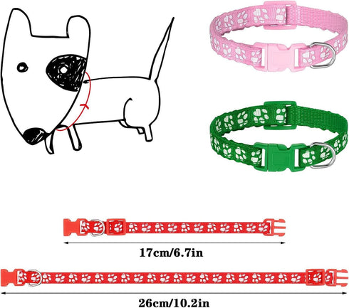 12 Pack Puppy Collars for Litter, Adjustable Puppy ID Collars Soft Nylon Whelping Collars for Newborn Litter Puppy Pets...