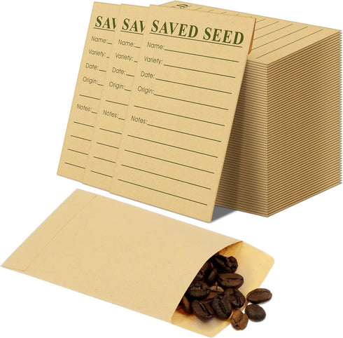 120 Pcs Seed Envelopes Resealable, 4.7 x 3.15 Inch Seed Packet Envelopes with Printed Self Sealing Seed Saving Envelopes for Flower Vegetable Seed...