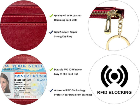 Padike Wallet for Women, Slim Credit Card Holder, Compact Size Minimalist Wallet (Red)...