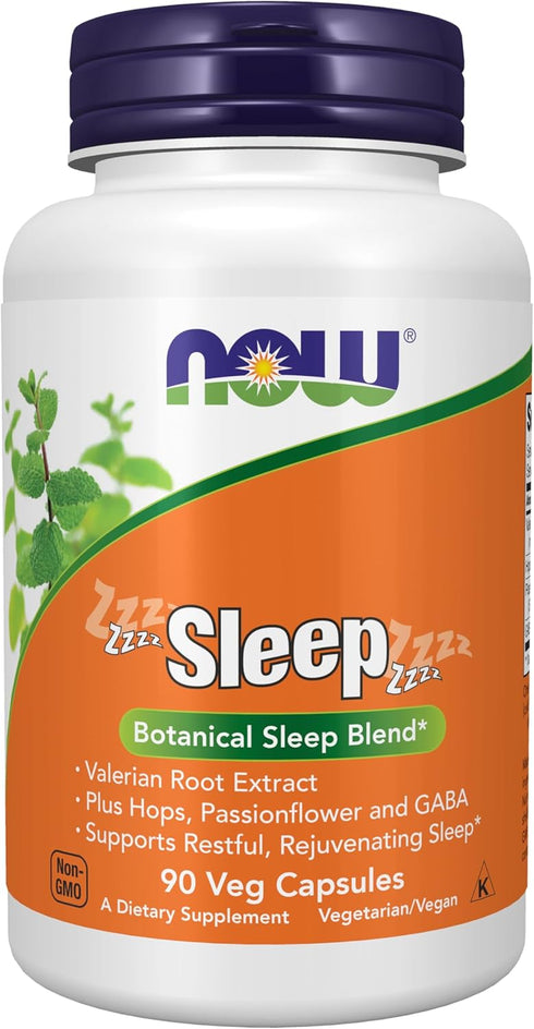 NOW Supplements, Sleep with Valerian Root Extract Plus Hops, Passionflower and GABA, Botanical Sleep Blend*, 90 Veg Capsules...