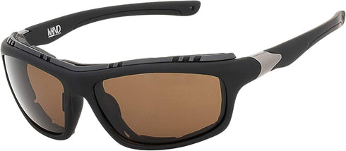 WYND Blocker Airdam Sunglasses Motorcycle Riding, Driving, Fishing, Boating Wrap (Black Matte, Amber)...